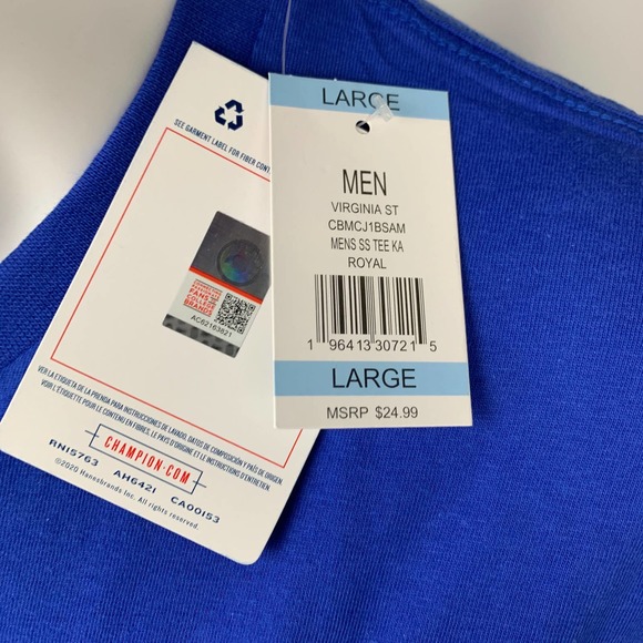 NWT Champion Virginia State Trojans Men’s Blue T- Shirt L Large - Picture 3 of 4